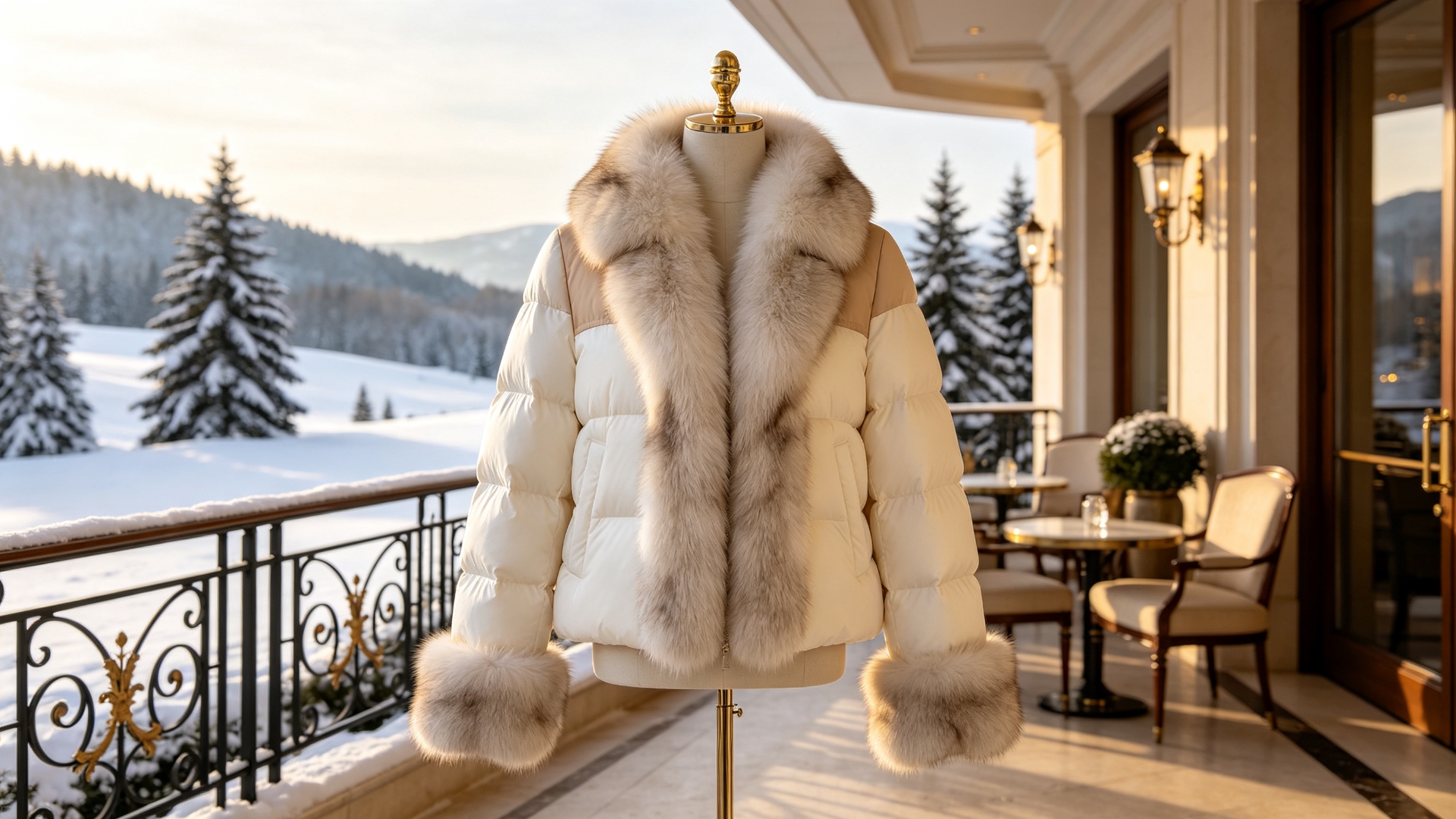 mink-trimmed down jackets